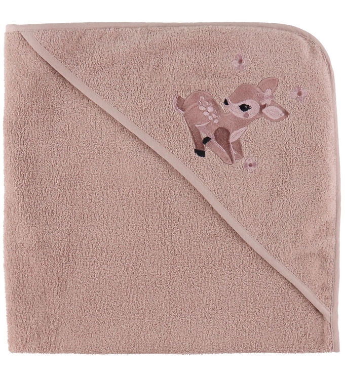 Nørgaard Madsens Babyhåndklæde - 75x75 cm - Pale Mauve m. Bambi