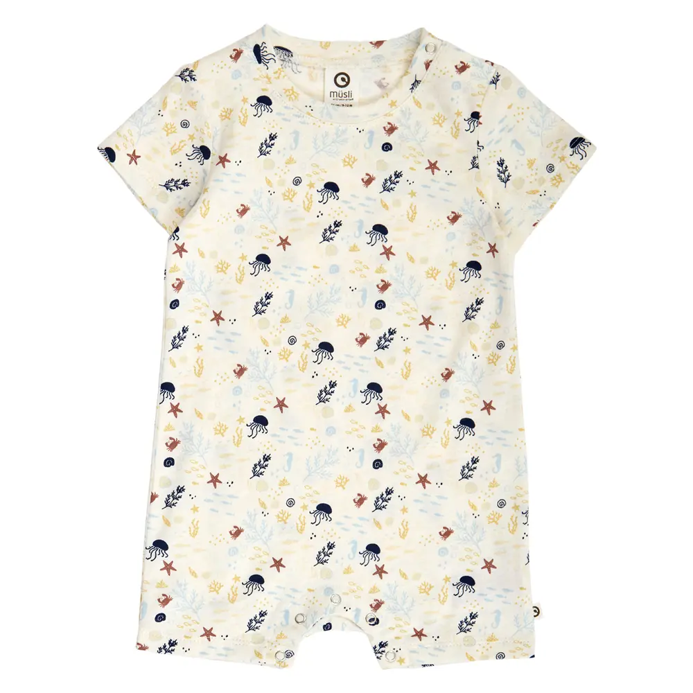 Sea Printet Sommerdragt - Tofu/ Hemp/ Navy - 62