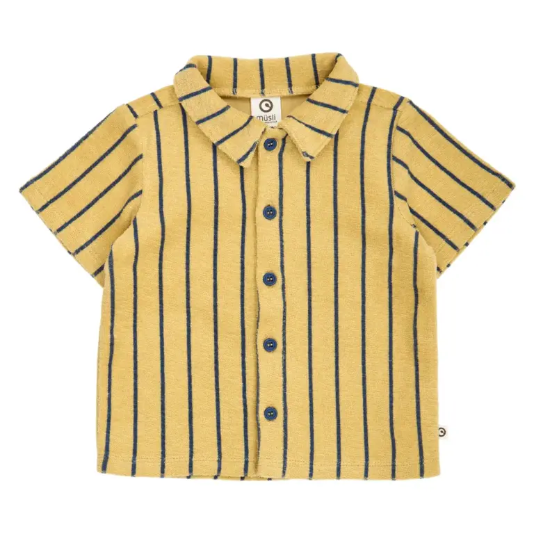 Terry Stripede Skjorte - Hemp/ Navy - 80