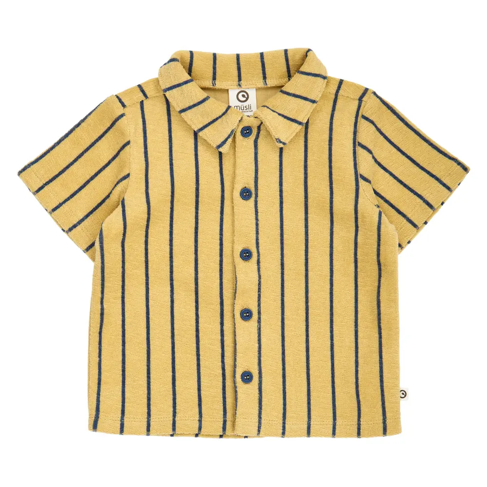 Terry Stripede Skjorte - Hemp/ Navy - 80
