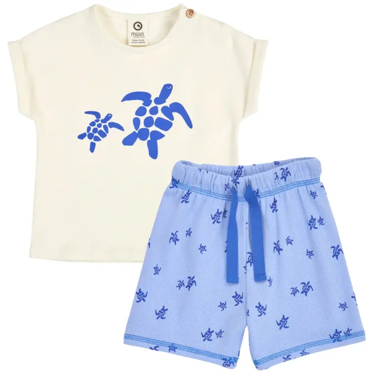 Turtle Sæt - Azure blue/ Shell blue - 74