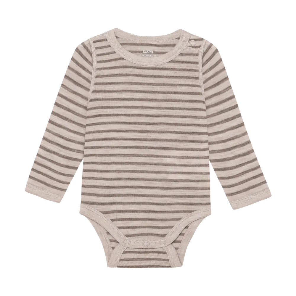 BeKids Langærmet Uld Body - Mocha Meringue - 70 BeKids Langærmet Uld Body - Mocha Meringue - 70