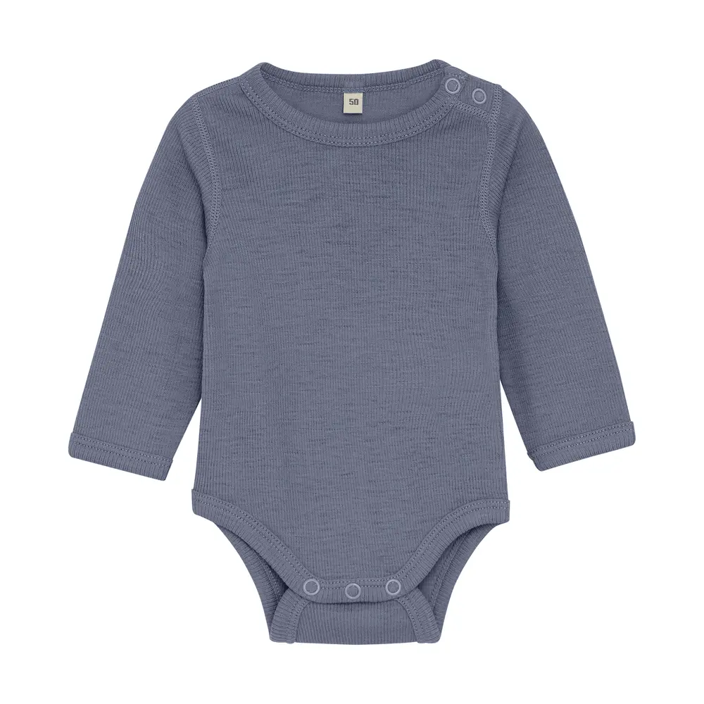 BeKids Langærmet Uld body - Folkstone Gray Melange - 80 BeKids Langærmet Uld body - Folkstone Gray Melange - 80