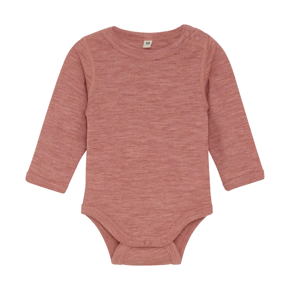 BeKids Langærmet Uld body- Light Mahogany Melange - 60 BeKids Langærmet Uld body- Light Mahogany Melange - 60