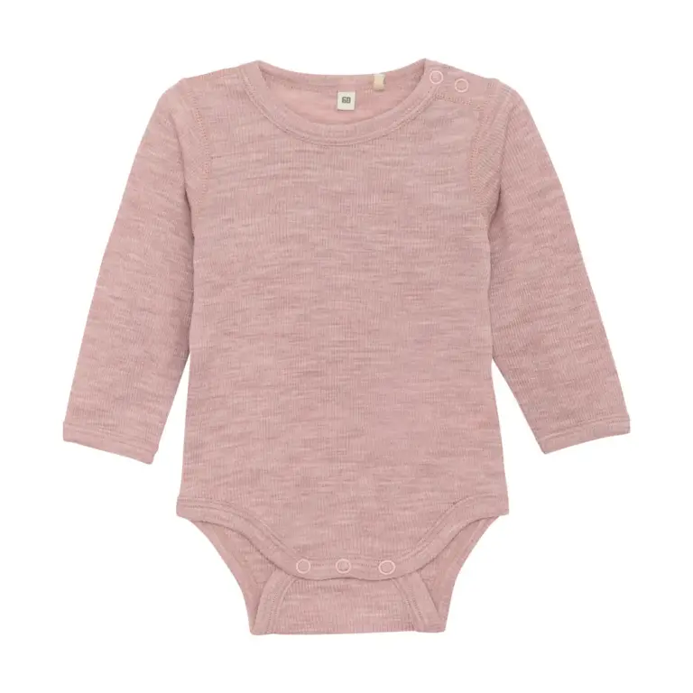 BeKids Langærmet Uld body - Starling Melange - 60