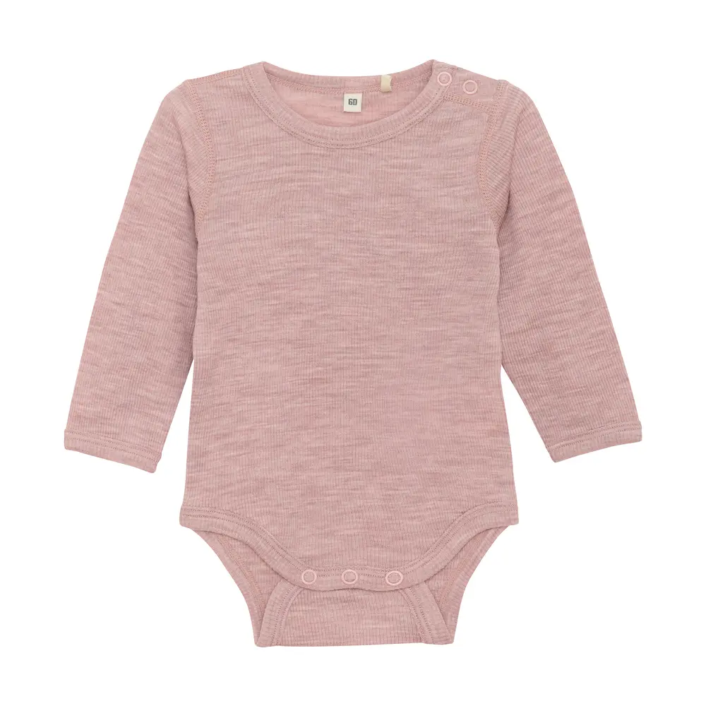 BeKids Langærmet Uld body - Starling Melange - 60 BeKids Langærmet Uld body - Starling Melange - 60