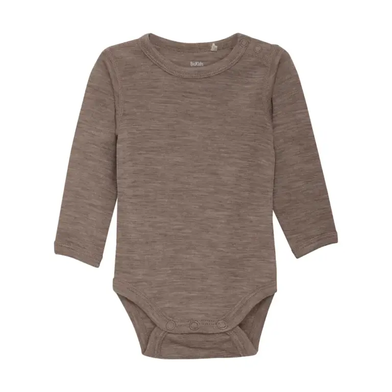 BeKids Uld body langærmet - Leafless Tree Melange - 80