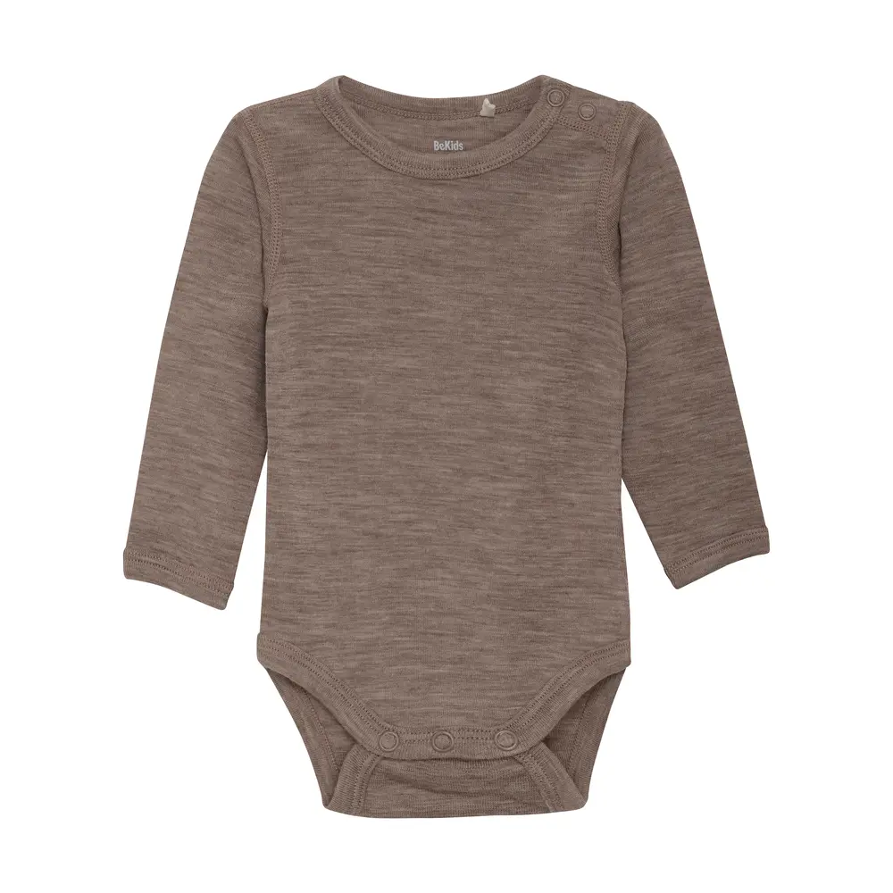 BeKids Uld body langærmet - Leafless Tree Melange - 80