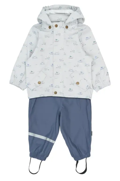 Dai Regnsæt m. Seler - Pearl Blue Boat AOP - 86 CM