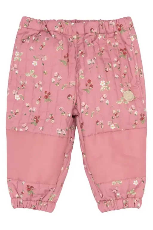 Ever Termo Bukser - Dusty Rose Strawberry AOP - 110 CM