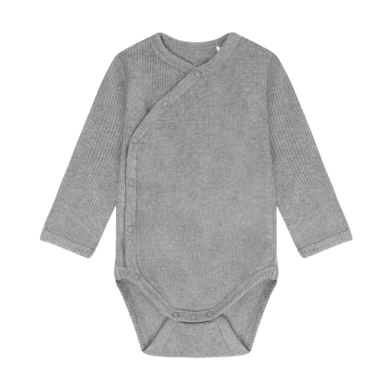 Fixoni Langærmet Wrap Body Rib - Flint Gray Melange - 50