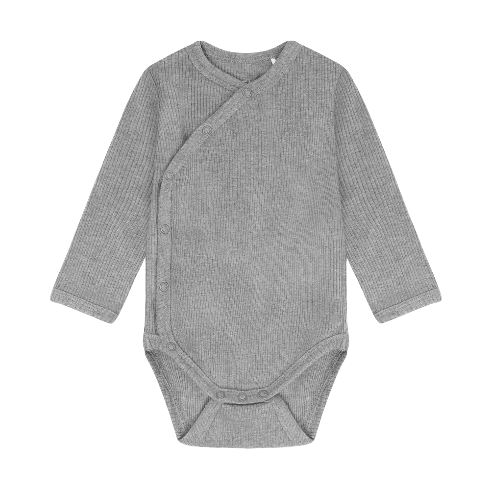 Fixoni Langærmet Wrap Body Rib - Flint Gray Melange - 50