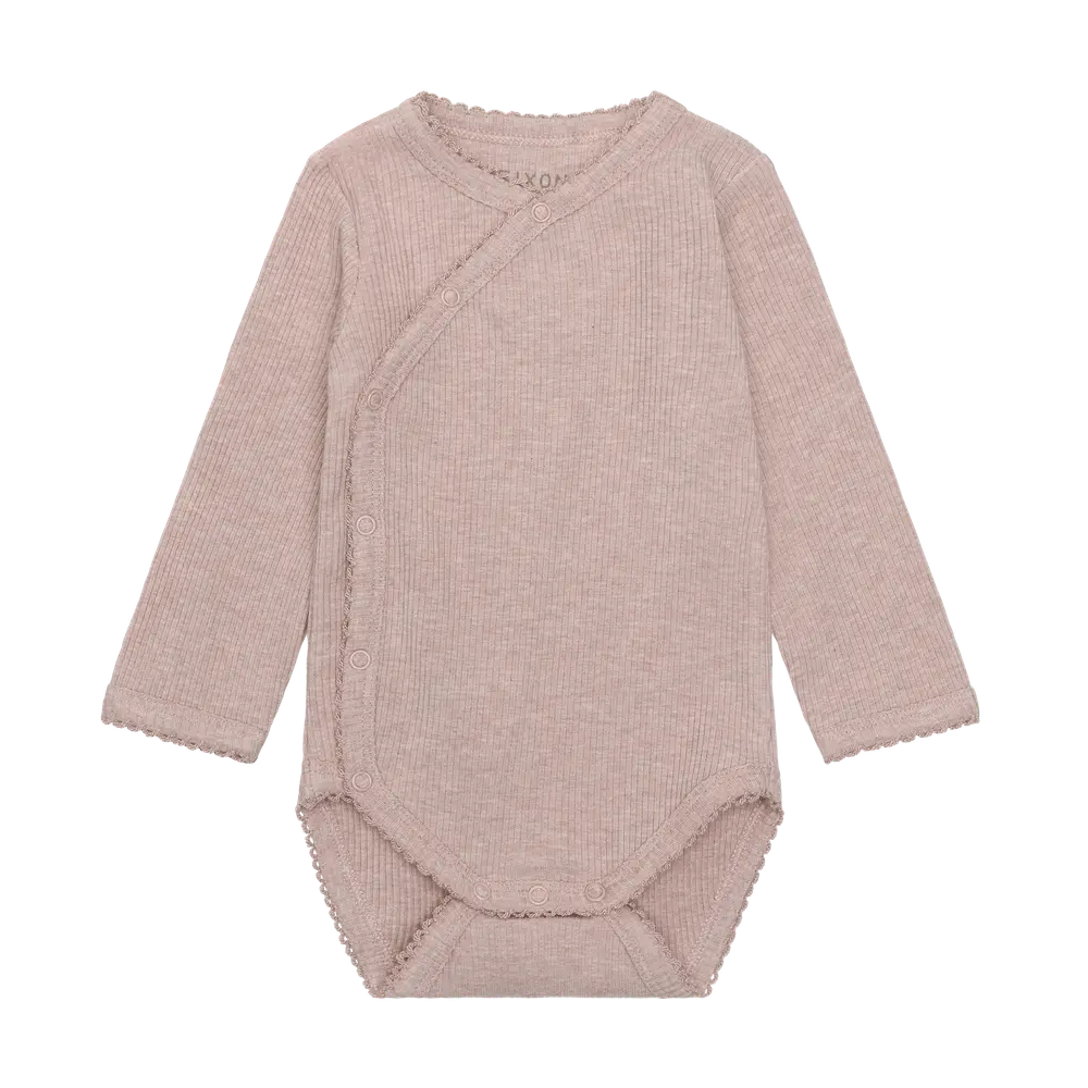 Fixoni Langærmet Wrap Body Rib - Pale Mauve Melange - 62