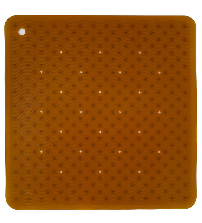 Hevea Bademåtte - Naturgummi - 52x52 cm - Wave Square - Natural
