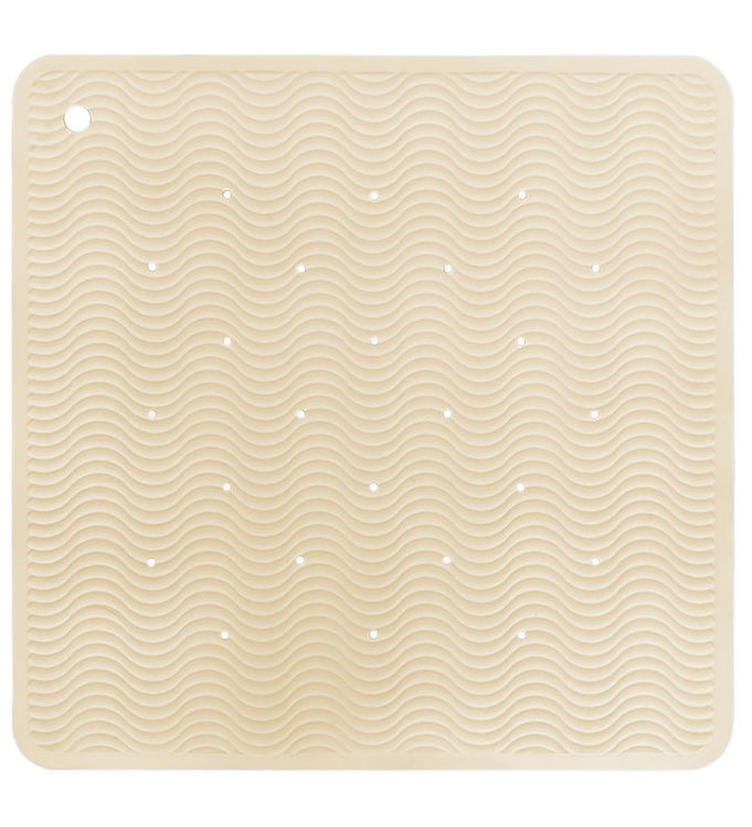 Hevea Bademåtte - Naturgummi - 52x52 cm - Wave Square - Sand