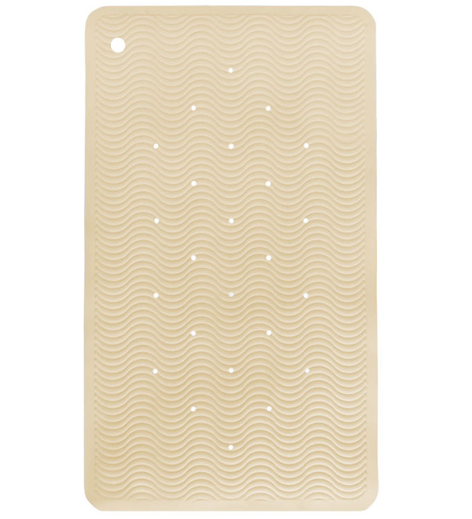 Hevea Bademåtte - Naturgummi - 70x40 cm - Wave Long - Sand Hevea Bademåtte - Naturgummi - 70x40 cm - Wave Long - Sand