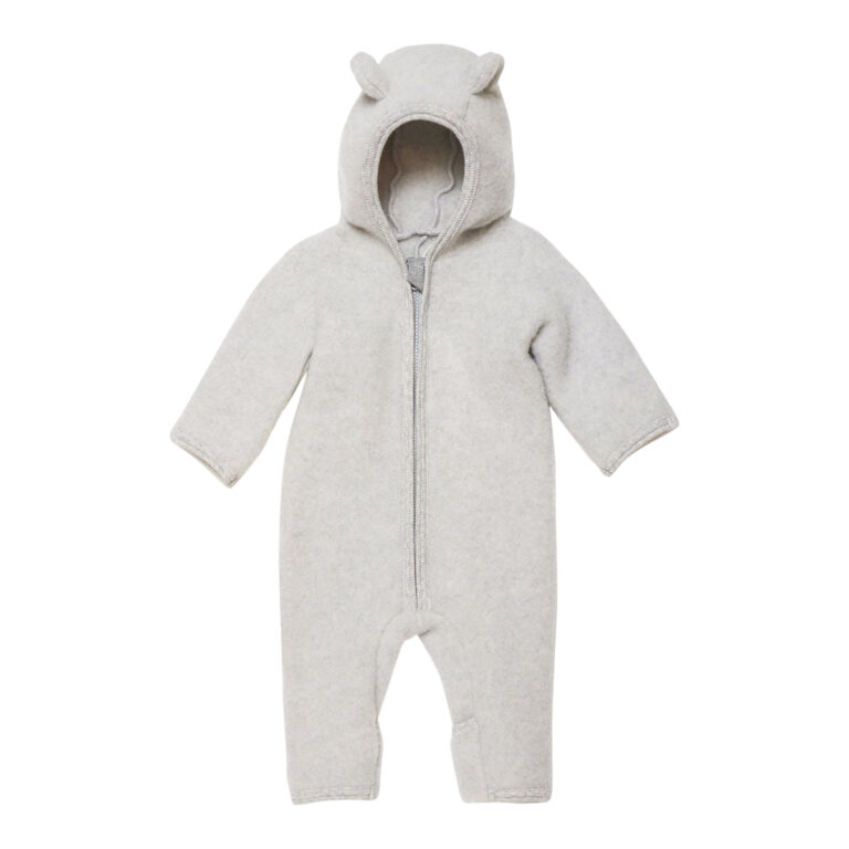 Huttelihut Allie Uld Dragt - Light Grey Melange - 56-62 cm / 2-4 mdr.