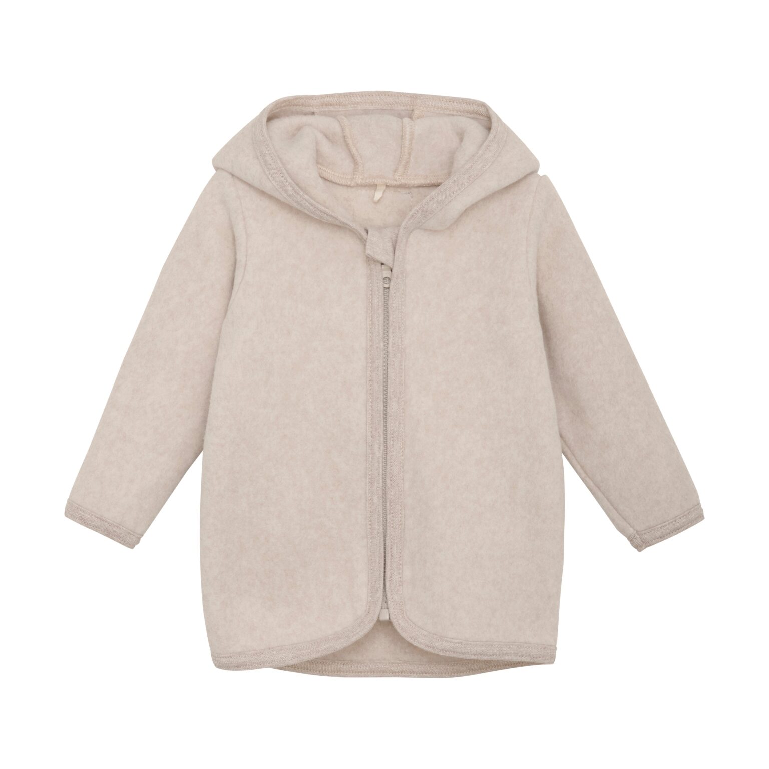 Huttelihut Babyjakke m. øre - Camel Melange - 50 cm Huttelihut Babyjakke m. øre - Camel Melange - 50 cm