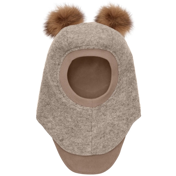 Huttelihut Elefanthue - Uld/bomuld - 2-lags - Alpaca kvaster - Camel Melange