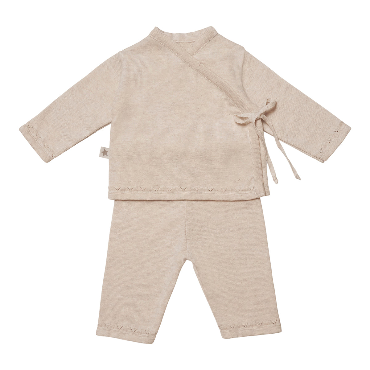 Huttelihut Lani Sæt Baby Bluse & Bukser - Off White - 56-62 cm Huttelihut Lani Sæt Baby Bluse & Bukser - Off White - 56-62 cm