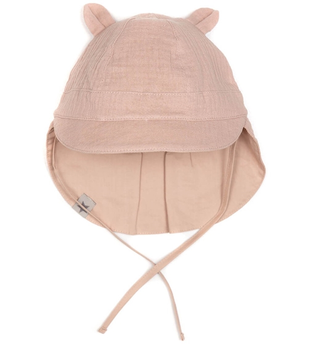 Huttelihut Solhat Safari m. ører 2i1 Muslin Old Rose