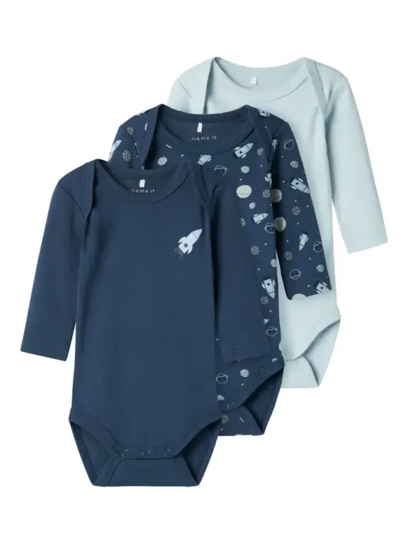 Langærmet Body 3-Pak - Dark denim - 62