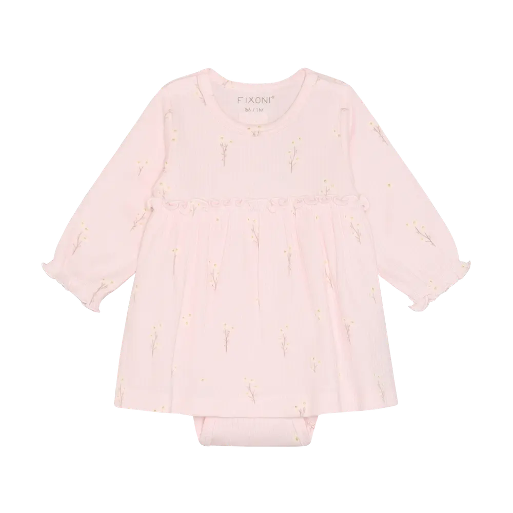 Langærmet Rib Body kjole - Potpourri - 62