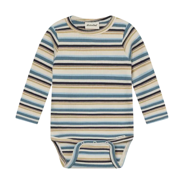 Langærmet Rib Body m. Striber - Moonstone - 92