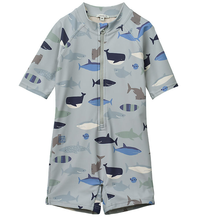 Liewood Badeheldragt - Max - UV40+ - Sharks/Dove Blue