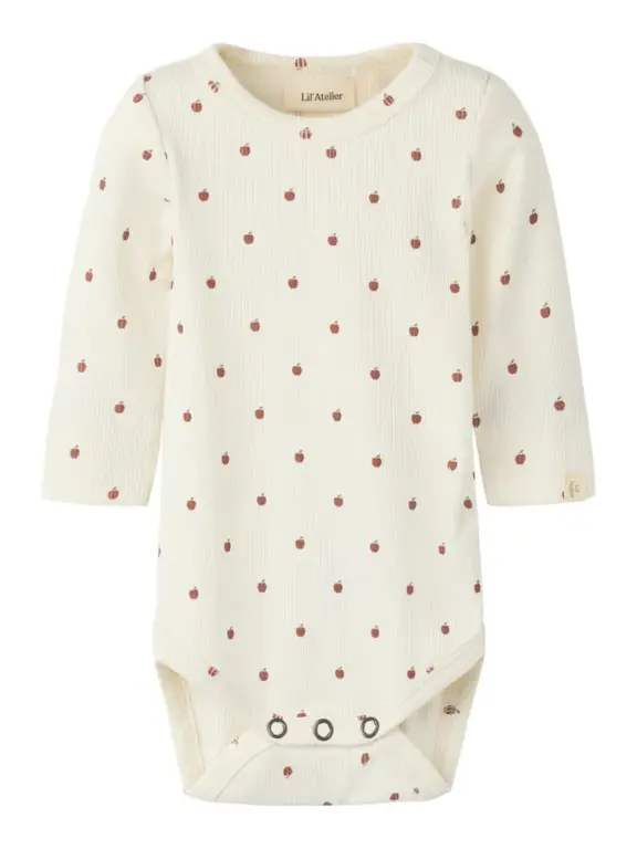 Lil' Atelier Gago Kim Slim Langærmet Body - Turtledove - 68