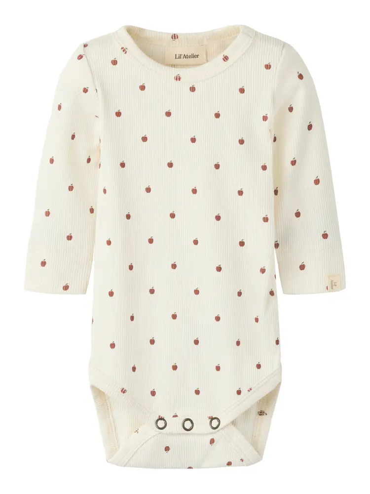 Lil' Atelier Gago Kim Slim Langærmet Body - Turtledove - 68