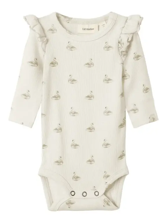 Lil' Atelier Gavo Slim Langærmet Body - Pastel Parchment - 56