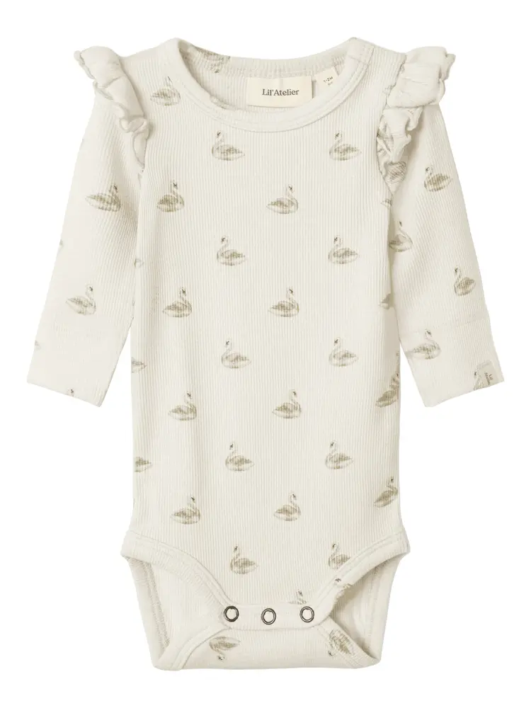 Lil' Atelier Gavo Slim Langærmet Body - Pastel Parchment - 56 Lil' Atelier Gavo Slim Langærmet Body - Pastel Parchment - 56
