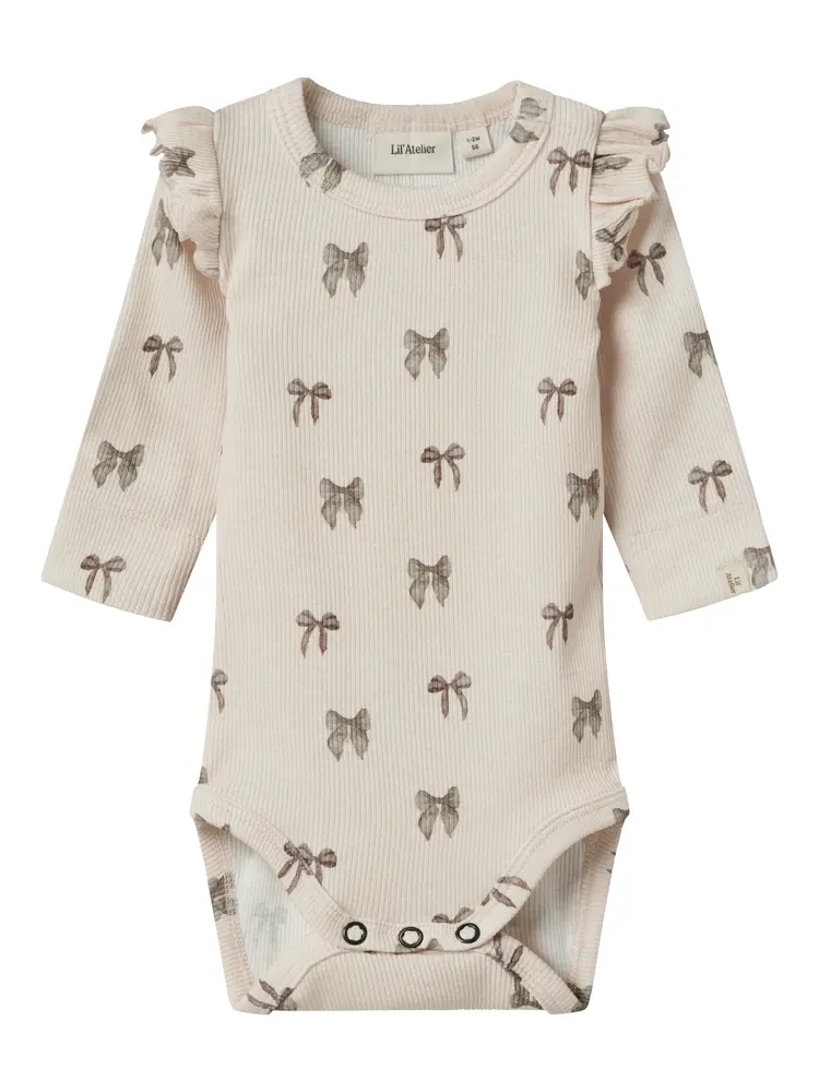 Lil' Atelier Gavo Slim Langærmet Body - Silver Peo - 80