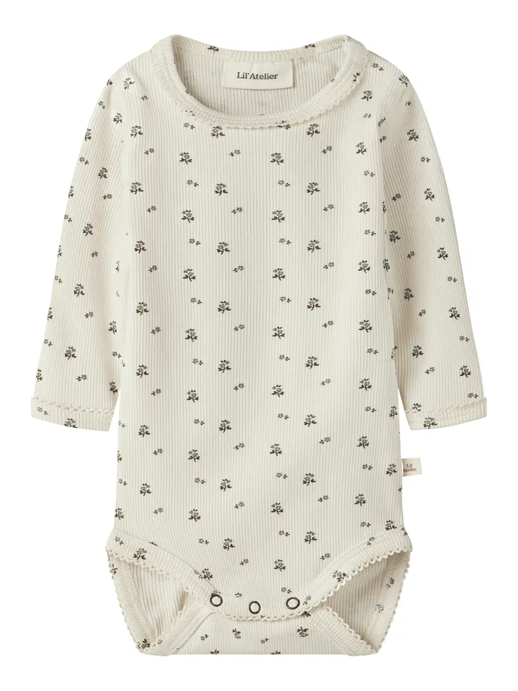 Lil' Atelier Lago Mau Langærmet Slim Body - Turtledove - 86