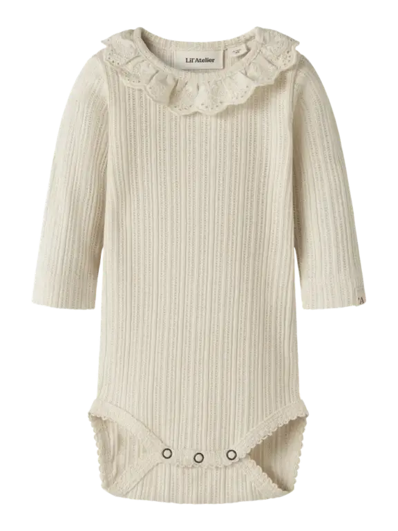 Lil' Atelier Luva Langærmet Slim Body - Turtledove - 80 Lil' Atelier Luva Langærmet Slim Body - Turtledove - 80