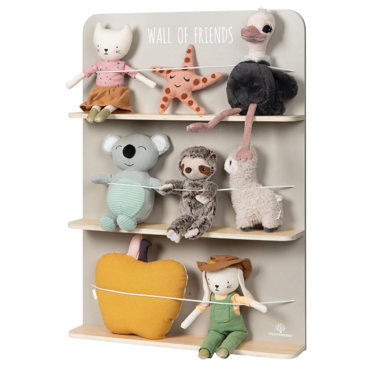 MUSTERKIND® | Bamse-hotel - Wall of Friends (grå/natur)