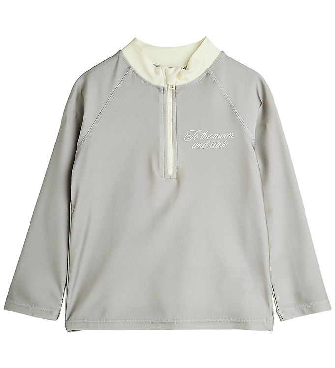 Mini Rodini Badebluse - UV40+ - To The Moon - Grå