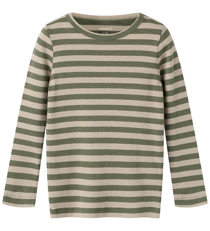 Name It Bluse - Rib - Noos - NmnBanio - Dusty Olive/Pure Cashmer