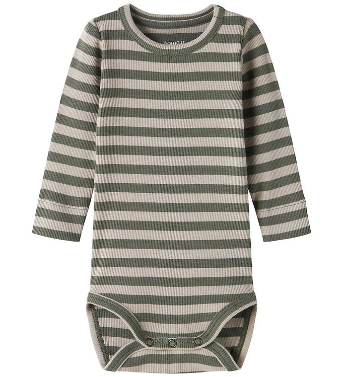 Name It Body l/æ - Rib - Noos - NbnBanio - Dusty Olive/Pure Cash