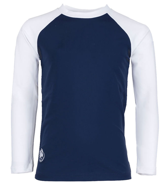 Petit Crabe Badebluse - Raglan - Blue/White