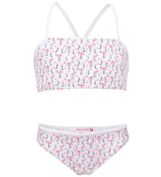 Petit Crabe Bikini - Louise - Hvid m. Flamingo