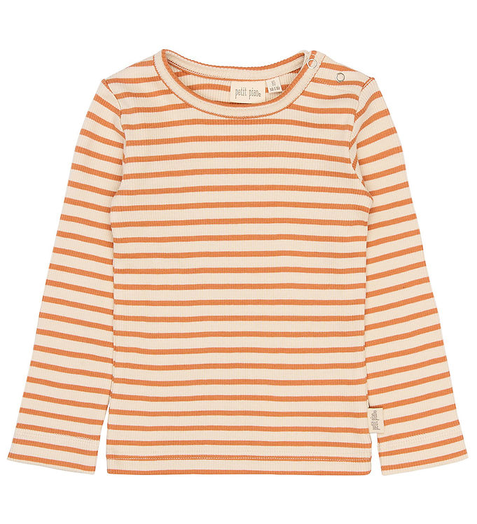 Petit Piao Bluse - Rib - Modal/Bomuld - PpSky - Coral Gold