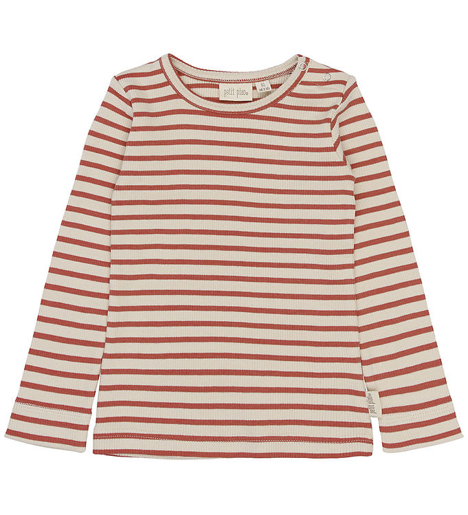 Petit Piao Bluse - Rib/Modal - PPSky - Cinnabar Striped