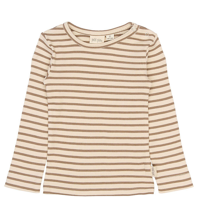 Petit Piao Bluse - Rib/Modal - PPSky - Ginger Snap Striped