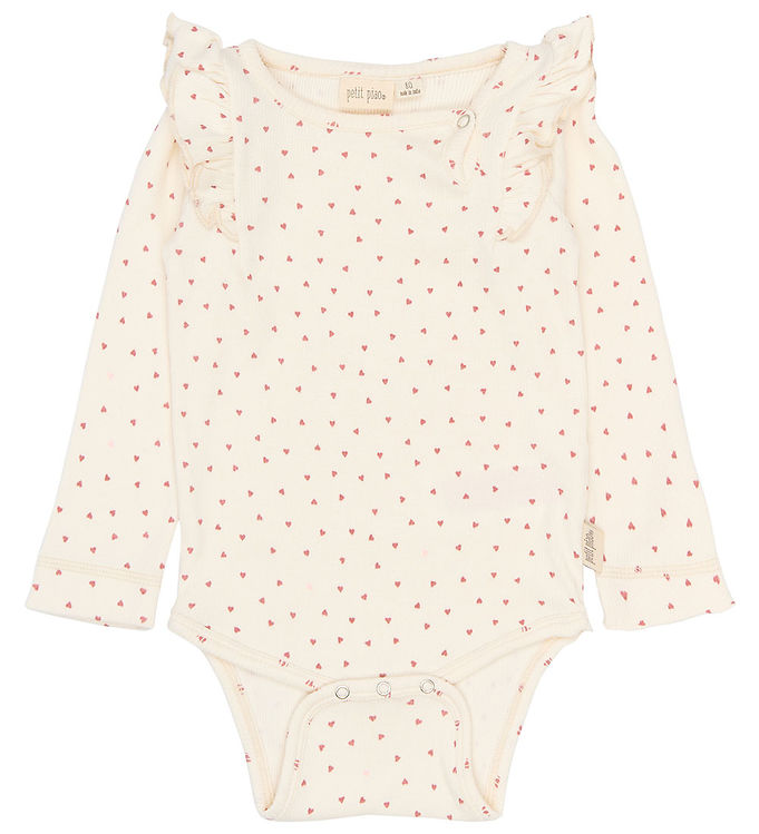 Petit Piao Body l/æ - Rib/Modal - PPSonja - Eggnog Heart
