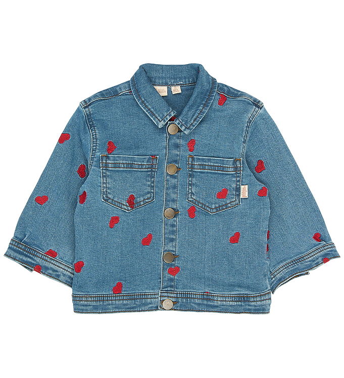 Petit Piao Denimjakke - PpEva - Light Blue Denim EMB