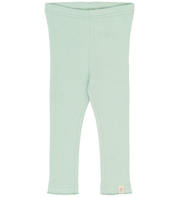 Petit Piao Leggings - Rib - Modal/Bomuld - PpSea - Frosty Green