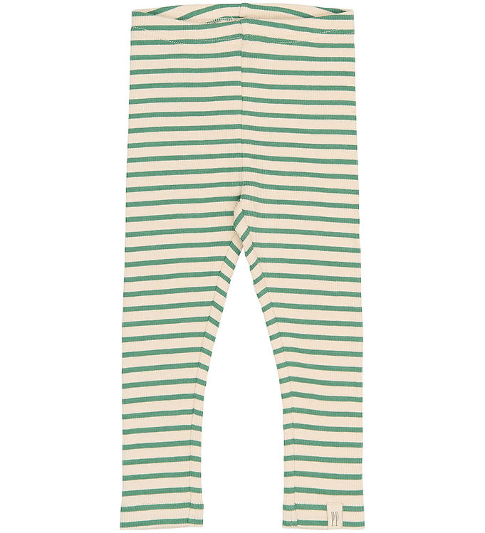 Petit Piao Leggings - Rib/Modal - PPSky - Frosty Spruce Striped