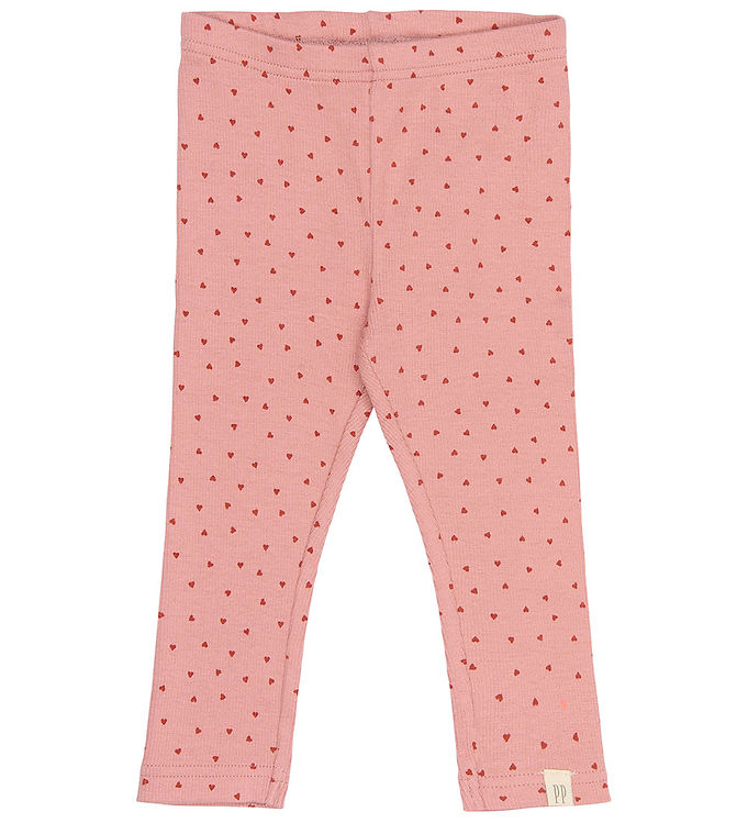 Petit Piao Leggings - Rib/Modal - PPSonja - Dusty Rose Heart